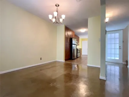 a view of a livingroom with a chandelier