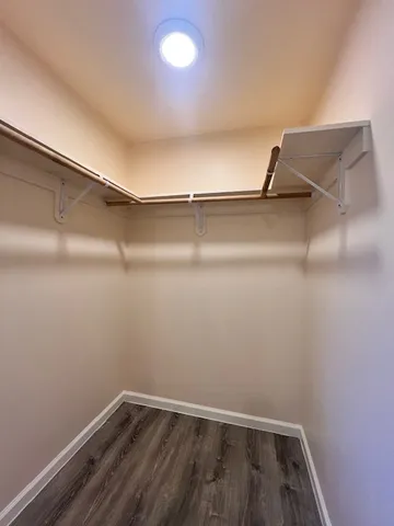 a view of small space with racks on the wall