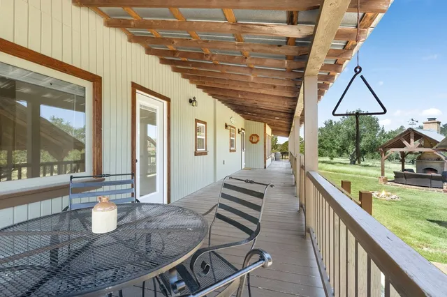 a house view with a seating space