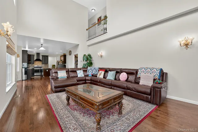 a living room with furniture and a couch