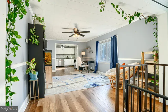 a living room with furniture