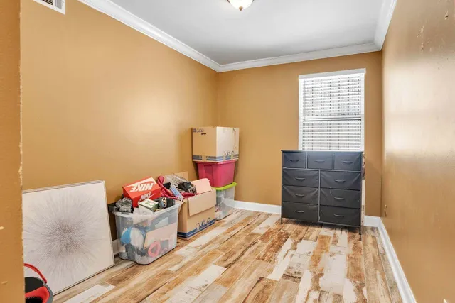 a view of the patio with a snow