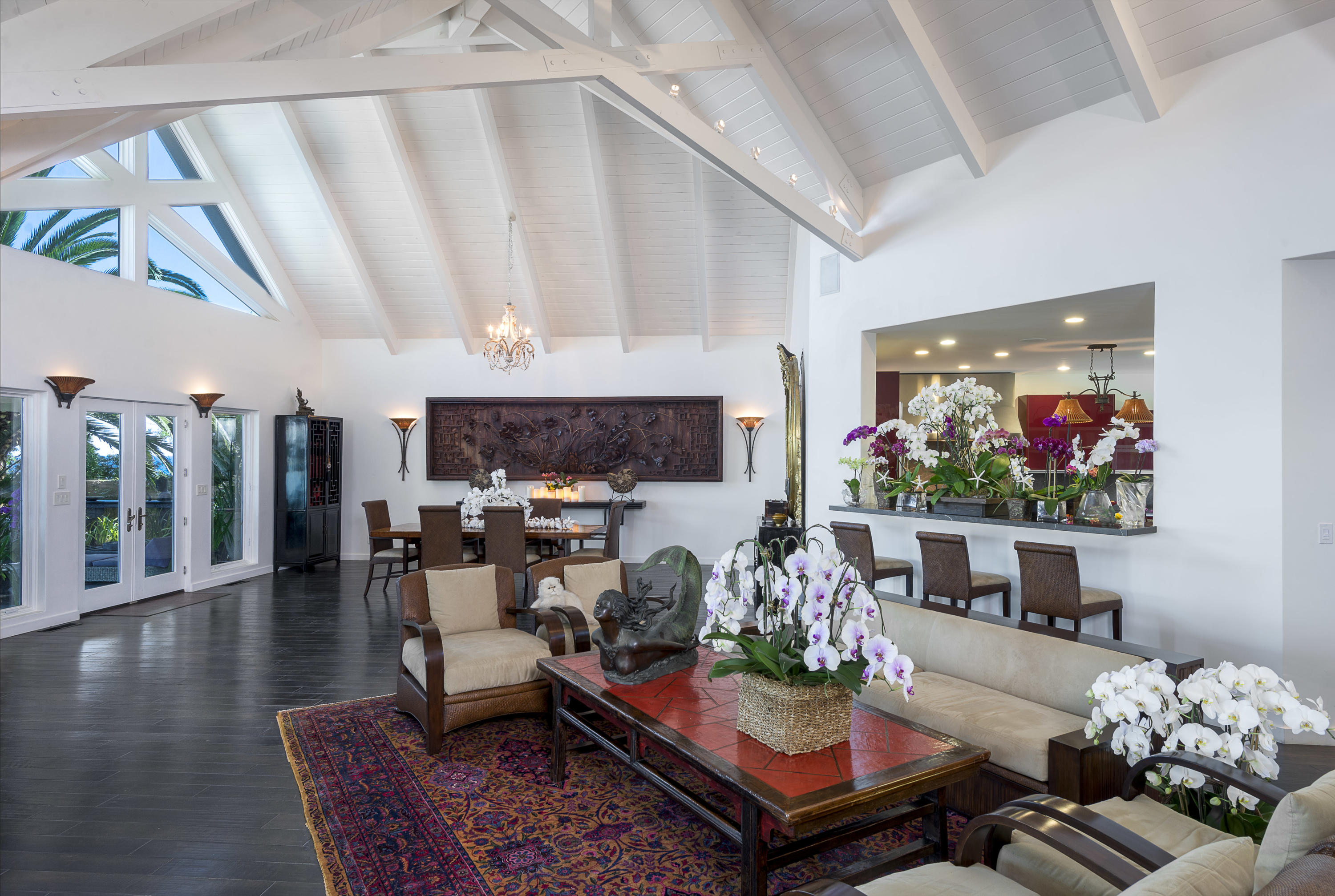 1491 Edgecliff Lane Montecito, CA 93108 - Photo 16 of 28 a living room with furniture fireplace and a flat screen tv