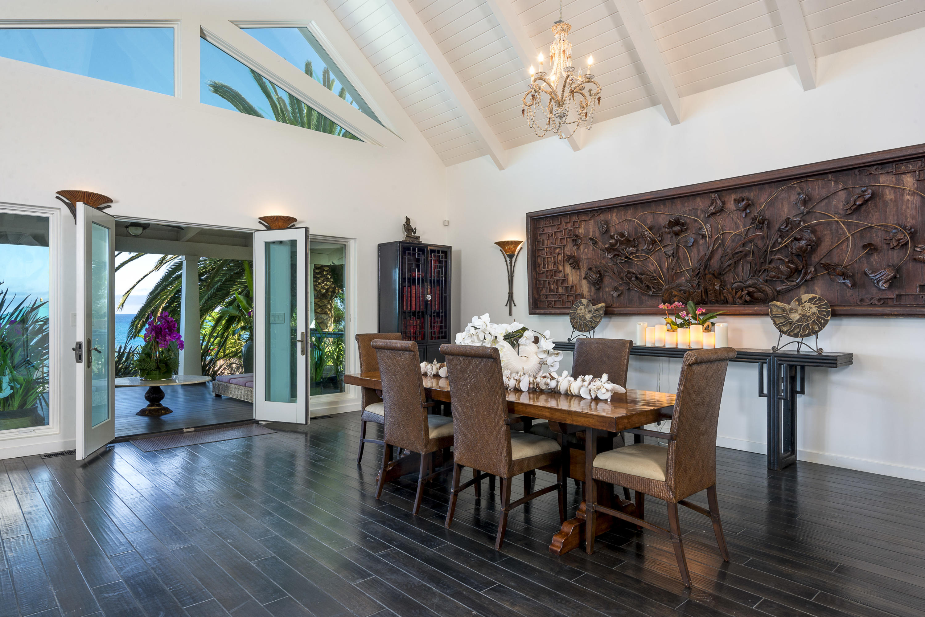 1491 Edgecliff Lane Montecito, CA 93108 - Photo 6 of 28 a view of a dining room with furniture window and wooden floor