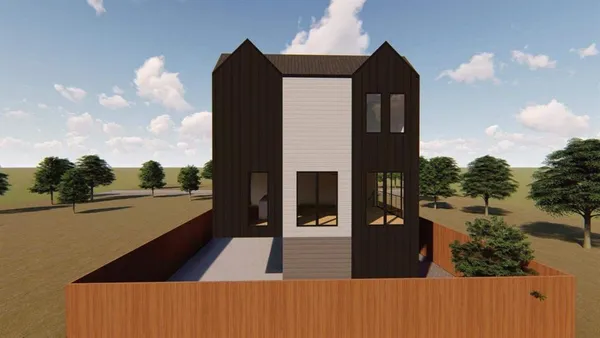 a terrace of a house with outdoor seating