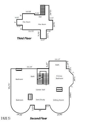 217 South Main Street Roxboro, NC 27573 - Photo 88 of 88 Floorplan - 2nd & 3rd Floors