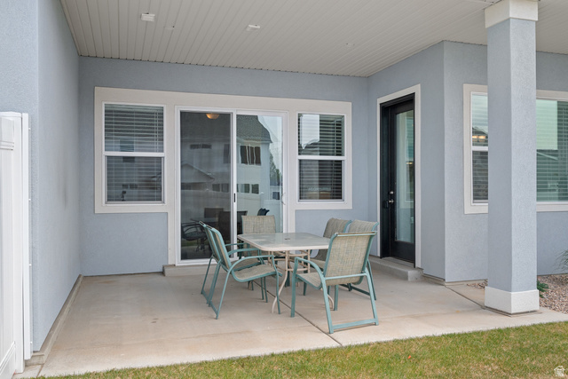 531 North Legend Way West, Unit D Mapleton, UT 84664 - Photo 28 of 42 View of patio / terrace with outdoor dining area