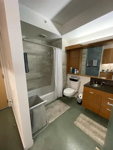 a room with a couch and a table