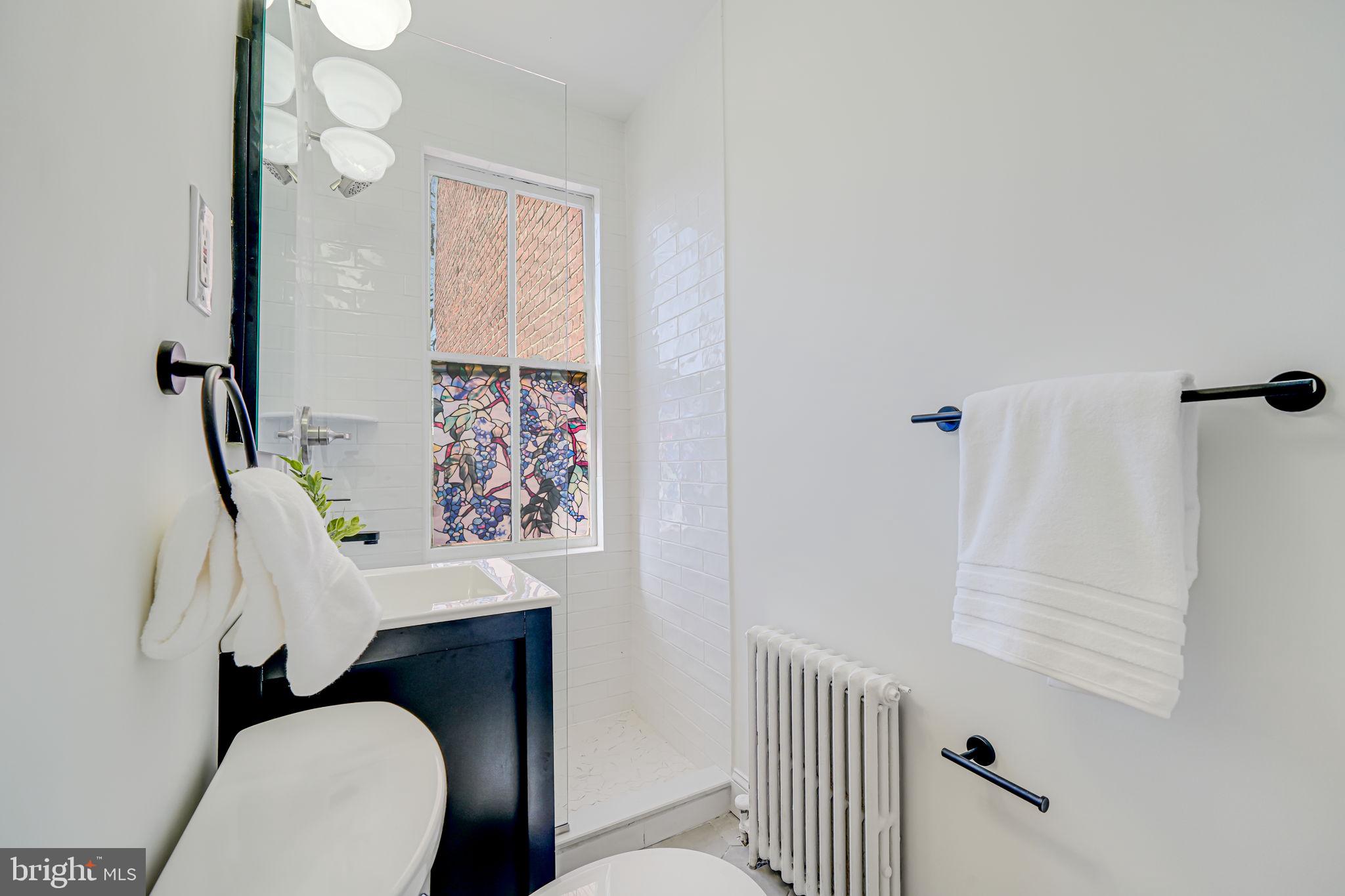 106 3rd Street Northeast Washington, DC 20002 - Photo 27 of 63 a bathroom with a sink a toilet and shower