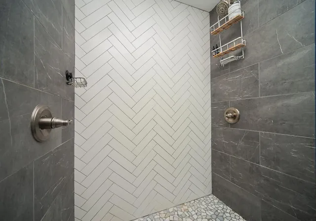 a bathroom with a shower