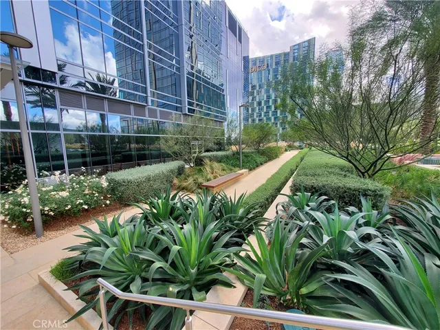 a view of a backyard with plants