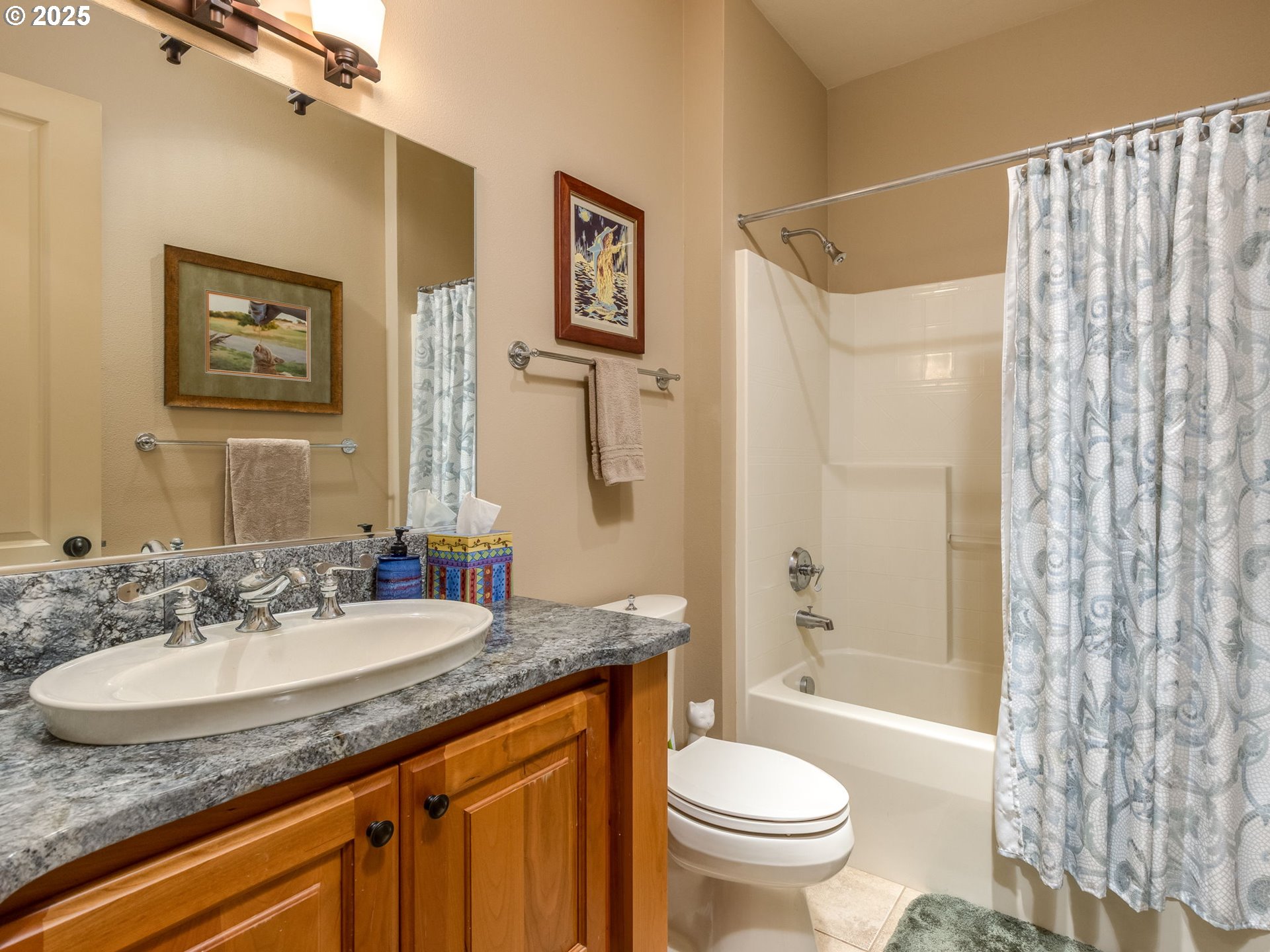 755 6th Street Lake Oswego, OR 97034 - Photo 35 of 48 a bathroom with a granite countertop sink toilet and shower