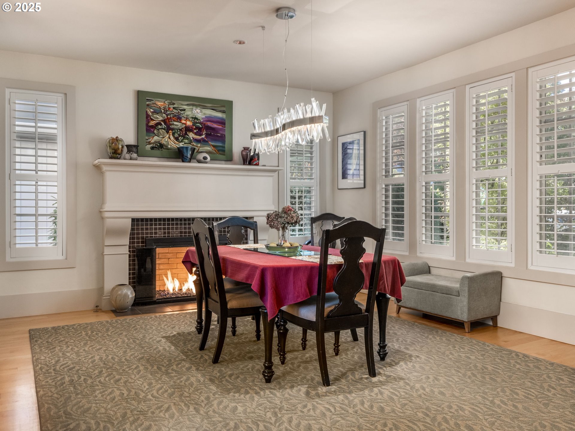 755 6th Street Lake Oswego, OR 97034 - Photo 5 of 48 a living room with furniture a fireplace and a large window