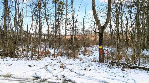 a view of a yard covered in snow
