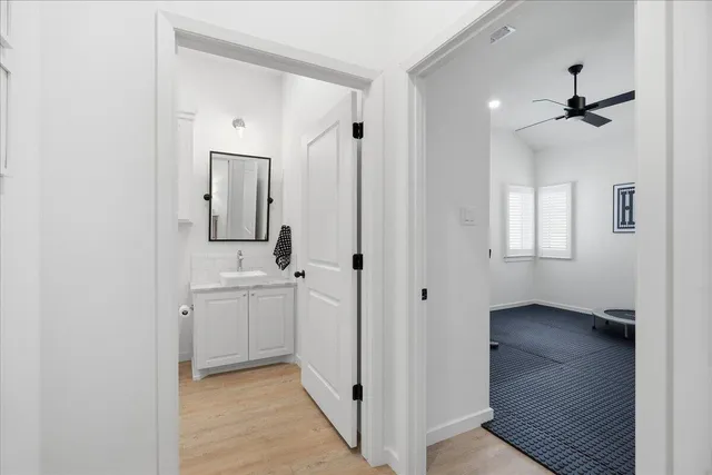 a view of a lake with a building in the background