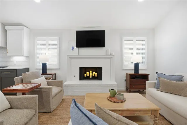 a living room with furniture and a couch