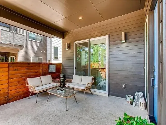 a view of a backyard with a garden