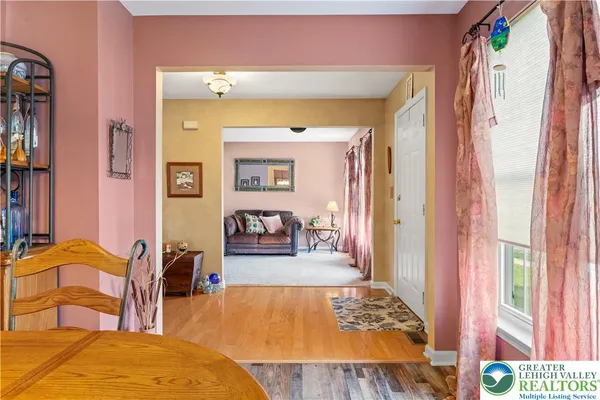 a living room with furniture and a couch