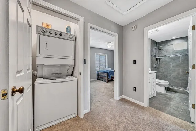 a room with a washer and dryer