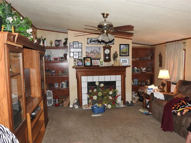 a view of a living room and dining room