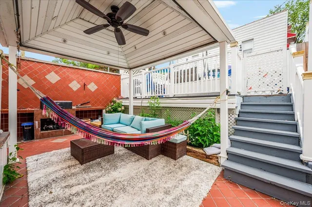 a outdoor space with chairs