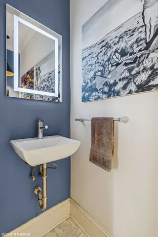 a view of a hallway with workspace