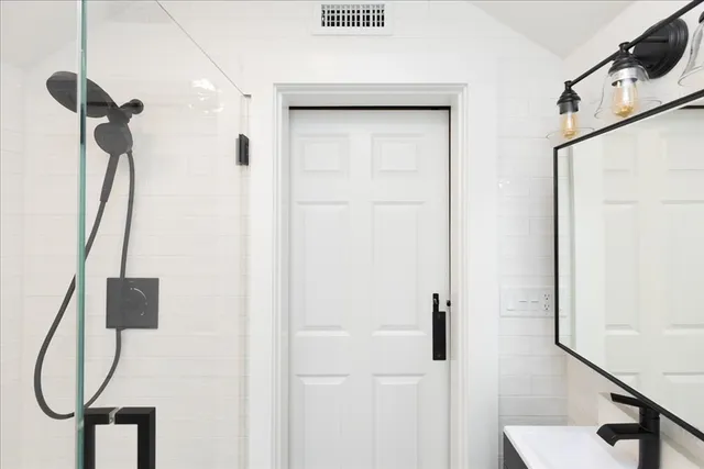 a bathroom with a shower