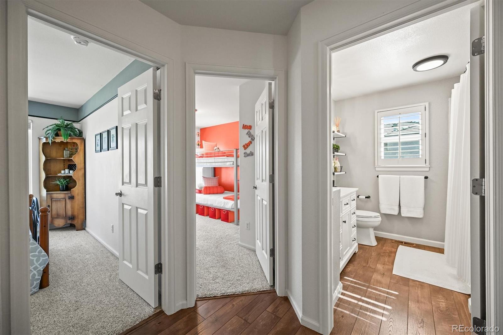 6242 Shea Place Highlands Ranch, CO 80130 - Photo 24 of 45 workspace with wooden floor and windows