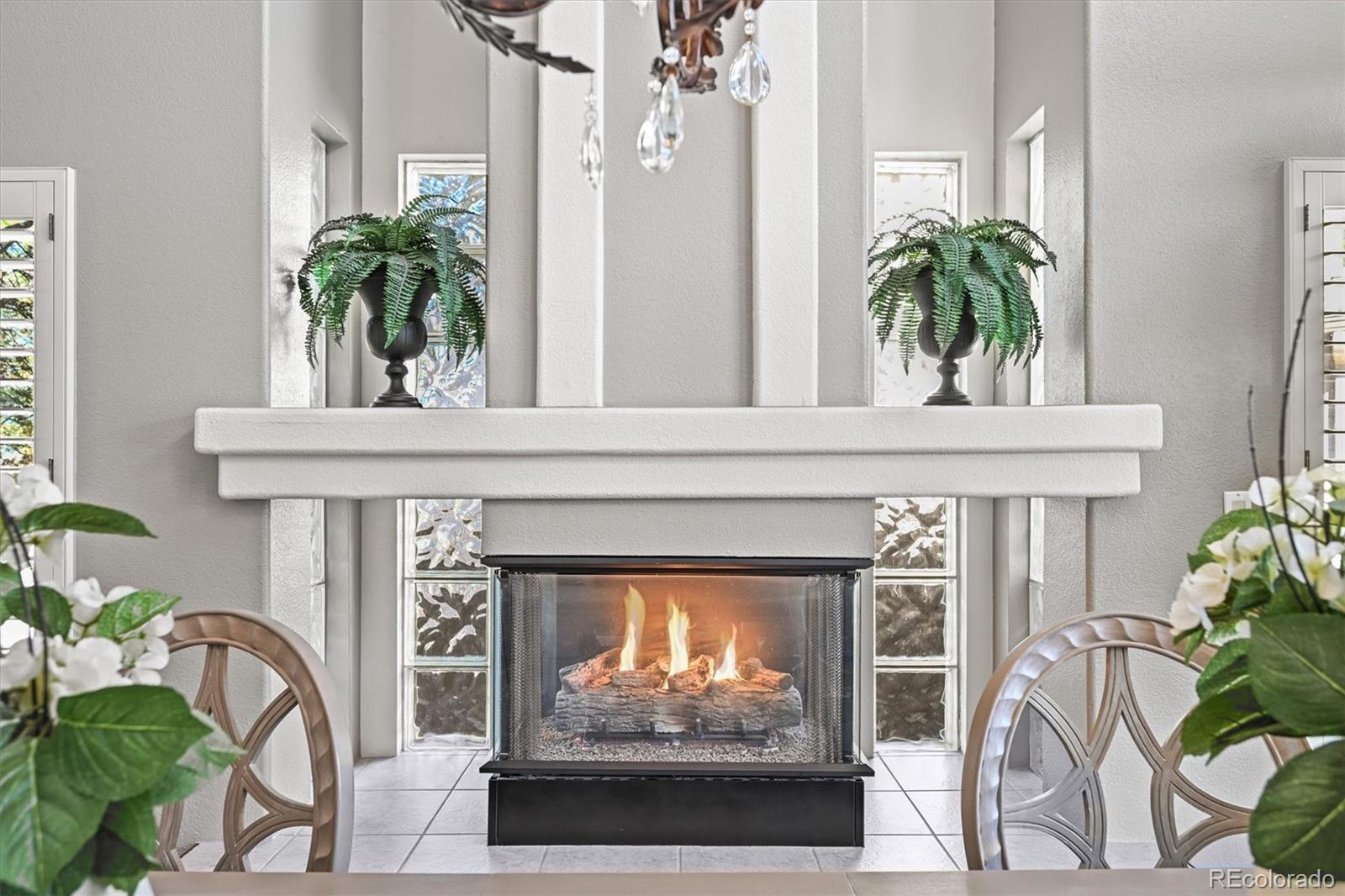 6242 Shea Place Highlands Ranch, CO 80130 - Photo 4 of 45 a fireplace with vase and flowers