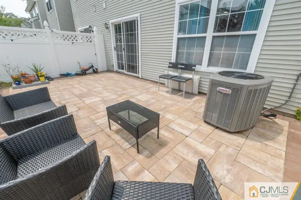 a view of a park with swings