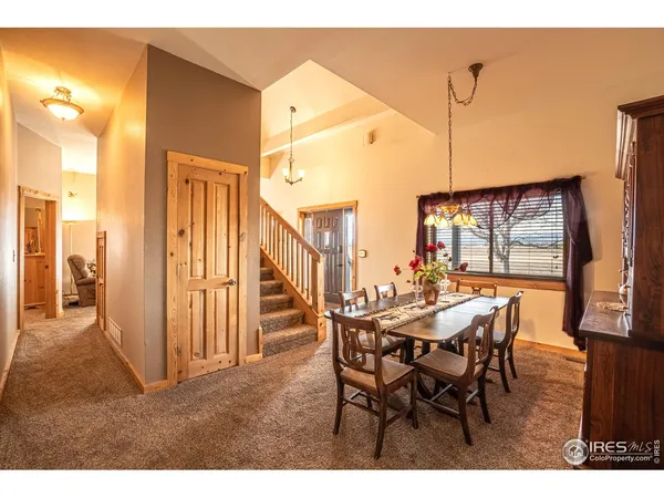a view of a dining room and livingroom view
