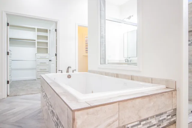 a bathroom with a shower