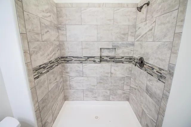 a bathroom with a toilet and a bathtub