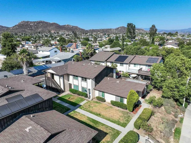 an aerial view of multiple house