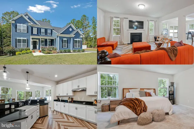 a living room with furniture kitchen view and a large window