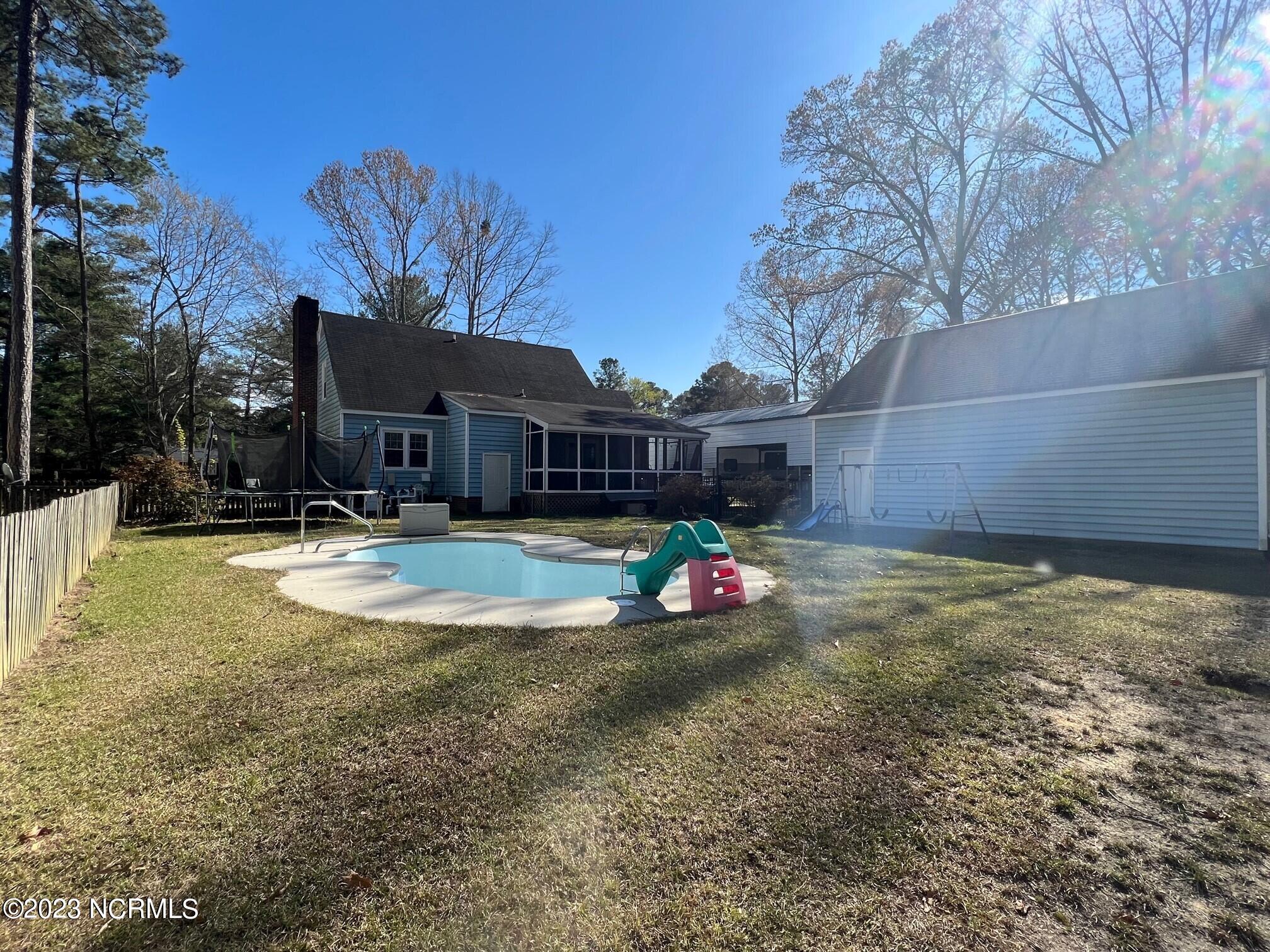 604 Shiloh Road Tarboro, NC 27886 - Photo 36 of 36 604 Shiloh-backyard with pool view