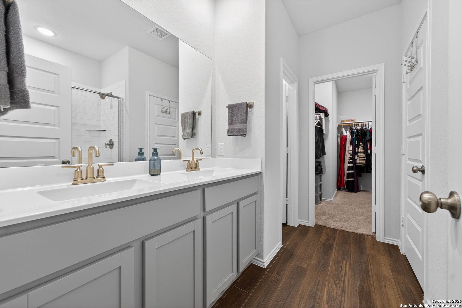 132 Bella Rosa Trail Cibolo, TX 78108 - Photo 30 of 49 a bathroom with a sink and a mirror