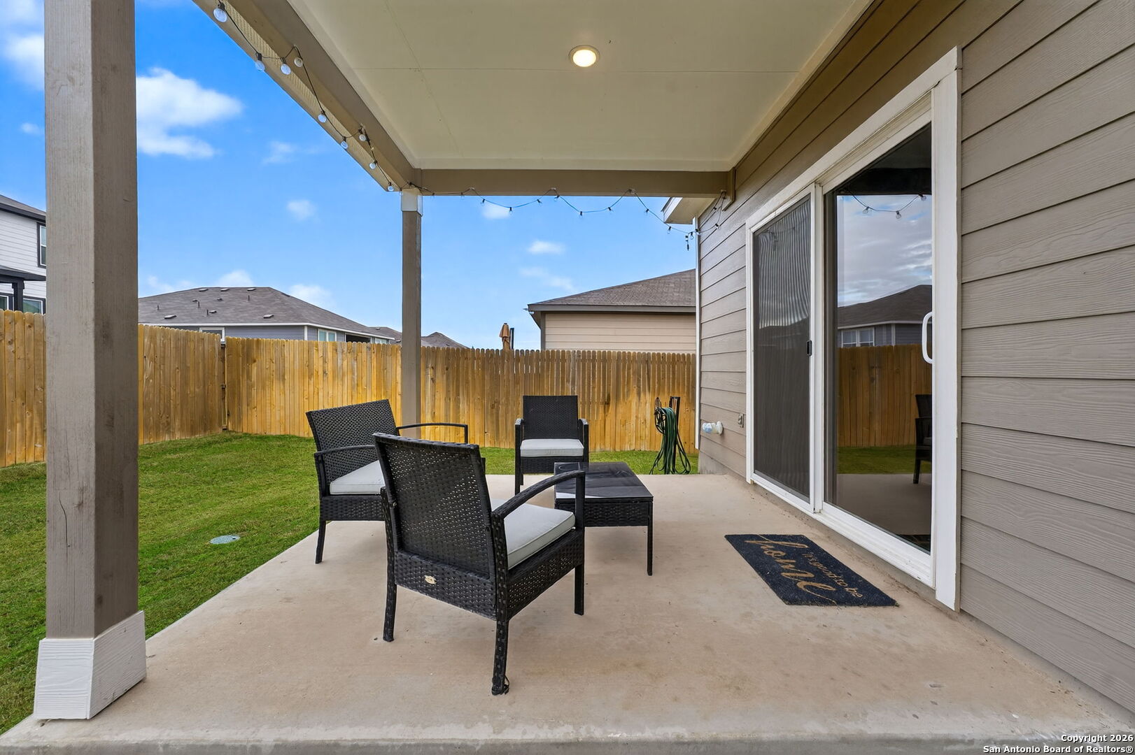132 Bella Rosa Trail Cibolo, TX 78108 - Photo 45 of 49 a outdoor living space with furniture and garden view