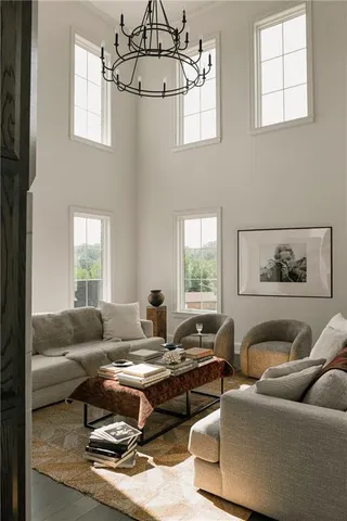 a living room with furniture or couch and a window
