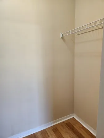 a view of small space with racks on the wall