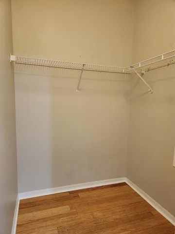 a view of a room with racks on the wall