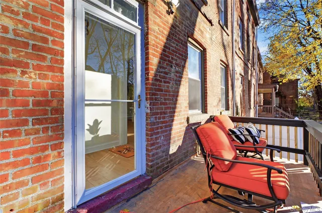 a outdoor view with a sitting space