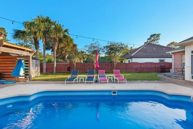 a view of outdoor space with seating