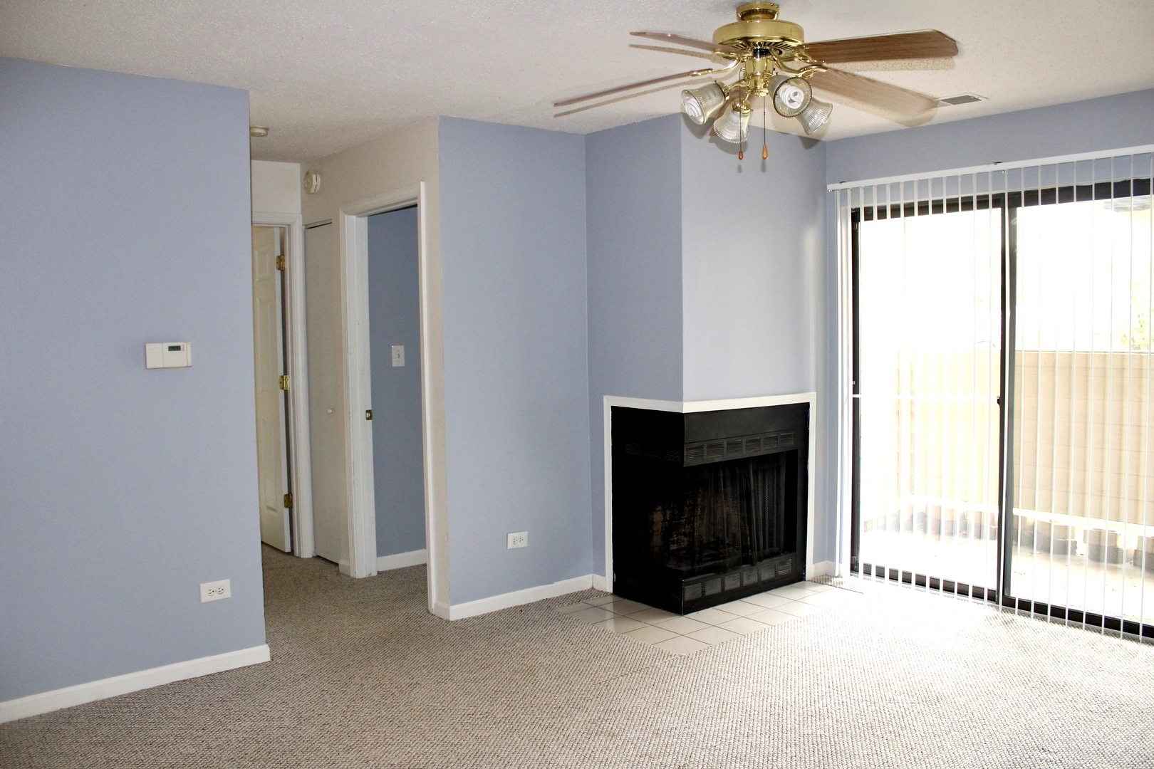 1969 North Hicks Road, Unit 102 Palatine, IL 60074 - Photo 6 of 17 a view of an empty room with a fireplace and a window