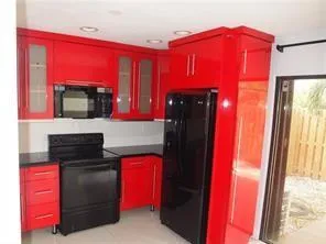 a bathroom with a mirror and a sink