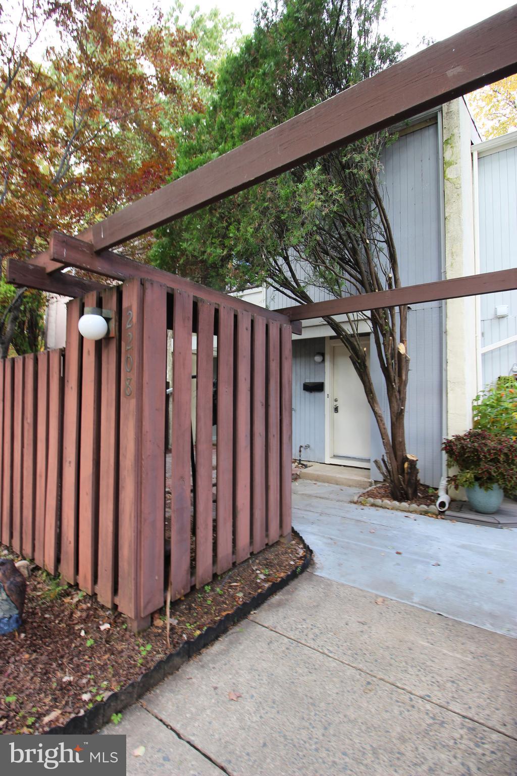 a view of wooden fence