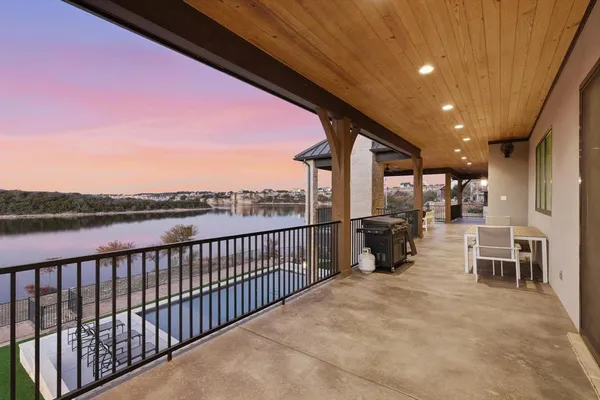 a view of a terrace with furniture
