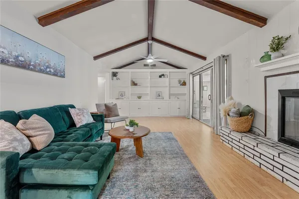 a living room with furniture