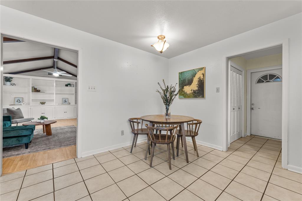 2612 Glendale Drive Waco, TX 76708 - Photo 9 of 38 Dining space with light tile patterned floors and ceiling fan