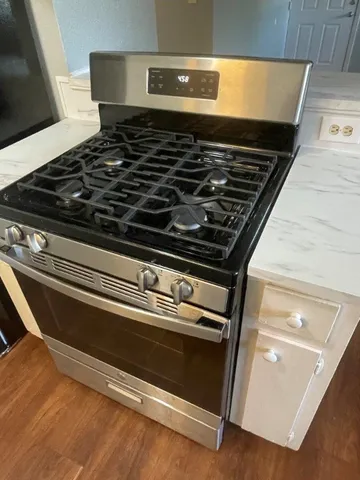 a close up of a stove